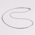 Flach gewebte Edelstahlkette in Silberoptik mit sicherem Karabinerverschluss für Herren - 3mm*50cm / Stahlfarben