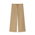 Pantalones anchos caqui para mujer con cordón y tejido texturizado en un estilo casual - XS / Pantalones A03 (Pantalones Casuales De Pierna Ancha)