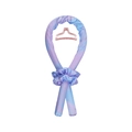 Blue-purple gradient satin heatless hair curler set with scrunchie and pink clip - Light Blue Purple (With Clip)