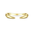 Unregelmäßiger strukturierter S925 Sterlingsilber Ring in Goldoptik mit offenem Design - Einstellbar Offen / 18K Gold