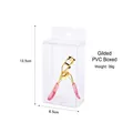 Gold-plated eyelash curler with pink glitter handle in transparent PVC storage box - Gold Plating / PVC Box
