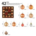 42pcs 3cm-6cm orange and gold Christmas ball set with pine cones for tree decor - Orange Pine Cone Set