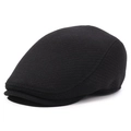 Schwarze Schiebermütze für Herren mit Ohrenschutz für Winter und Outdoor-Aktivitäten - Verstellbar / Schwarz