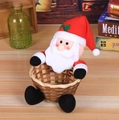 Weihnachtsmann Mini-Flechtkorb für Süßigkeiten als Tischdeko und festliches Geschenk - Großer Weihnachtsmann