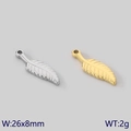 Colgantes de hoja calada en oro y plata, accesorios de acero inoxidable para pulseras - Estilo 2-Pluma (Dorado) / Dorado