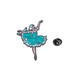 Lindo broche de ángel de ballet con falda verde azulado y cierre de mariposa negro - Estilo de Falda Larga Cian (C2637-2)