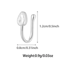 Silver 925 star teardrop nose clip with clear zircon and precise product dimensions - Waterdrop-Silver