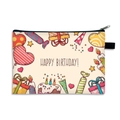 Happy Birthday themed fabric coin purse with colorful festive illustrations and zipper - Birthday Elements (10)