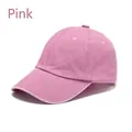 Rosafarbene Vintage-Baseballkappe aus gewaschener Baumwolle mit weichem Top-Design - 56-60cm / Rosa