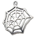 Antique silver spider web alloy pendant for DIY Halloween jewelry making projects - 1pc Hexagon Spider Web 27x30mm (Antique Silver)
