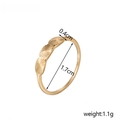 Detailed view of golden ring featuring three scalloped textures and size dimensions - Gold Three Circles Pattern Style (XB48120D7)