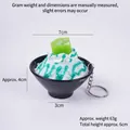 7cm kiwi fruit shaved ice bowl model pendant with green syrup and keyring - Keychain / Diameter 7cm / Kiwi