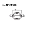 Gothic vampire tooth nipple ring in antique silver finish, size 1.2x14x4x4mm - As Shown / Normal-Steel