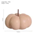 Gran calabaza decorativa de cerámica rosa con motas para decoración nórdica moderna - Calabaza grande (Rosa nude con puntos)