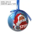 Blue Christmas foam ball ornament with Santa motif and 7.2cm diameter measurement - Blue Base Santa Claus Ball
