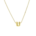 Classic 18k gold plated necklace with a minimalist uppercase letter U pendant for women - Letter U
