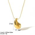 Detailed view of the 18k gold teardrop pendant with precise size measurements - Gold Teardrop Pendant Necklace (TN3287-G)