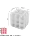 Stampo in silicone a cubetti di bolle per candele fai da te con campione rosa finito - Cubo di Sfere - Medio / Bianco Semitrasparente