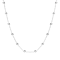 Collana in argento sterling 925 con catena a sfere minimalista e accenti tondi incisi - Argento 925 / Argento