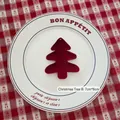 Dark red velvet Christmas tree ornament measuring 7x8cm for festive DIY decoration - Christmas Tree B-03 (Dark Red)