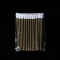 Disposable hollow wand lip brushes with golden handles and white soft fiber tips - Dark Gold (50 pcs/pack)