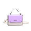 Sac à main chic bicolore en cuir PU violet et beige avec bandoulière réglable - Violet