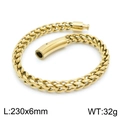 Minimalistisches goldenes Drachenknochen-Armband aus Titanstahl mit 6mm Breite und Politur - Gold (KB147493-KFC)