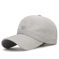 Casquette de baseball grise à séchage rapide avec logo R et tissu en maille respirant - Réglable / Gris clair