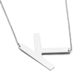 Polished silver titanium steel necklace featuring a large capital letter K pendant - Letter K (KN26367-K)