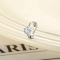 Orecchini a stella in argento con zirconi trasparenti su supporto per gioielli beige - Stile Stella Bianca (A816-1#)