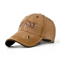 Dettagli della visiera usurata e ricamo 3D New York su cappellino da baseball in cotone - Regolabile / Cachi