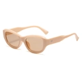 Occhiali da sole cat-eye retrò con montatura beige e lenti color tè per donne chic - Montatura Beige Lente Tè Chiaro