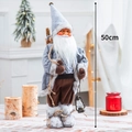 Figurine Père Noël nordique de 50cm en gris et marron pour décoration de Noël élégante - Style D Père Noël / Grand (50cm)