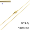 500mm minimalist 18k gold plated stainless steel snake chain necklace with lobster clasp - Gold 1.0mm Snake Chain (KN203726-Z) / 50cm