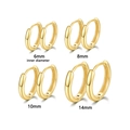 Set di orecchini a cerchio in argento sterling 925 dorato lucido in quattro misure - Diametro Interno 8mm / Oro