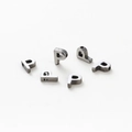 Set of six silver metal alphabet P beads for DIY jewelry with 1.8mm hole diameter - Letter P / Silver Gray
