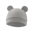 Newborn baby cocoon sleeping bag set with grey infant hat featuring cute bear ears - Solid Grey Beanie with Ears