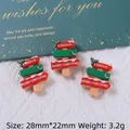 Christmas resin sign charm for DIY crafts, snowy Merry Christmas design, 28mm x 22mm size - Glossy Road Sign
