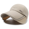 Visière de sport beige avec bords rétractables et perforations laser pour une aération optimale - Réglable / Kaki