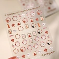 Cute M-1159 animal and flower nail stickers with gold stamping for kids nail art decoration - Garden Animals Series (M-1159)