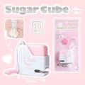 Pink portable mini stapler with cute star charm and box of 10 gauge staples - Sugar Cube Series / 10# Staples (Included 40) / Pink