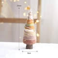 Handmade 25cm pink wool felt mini Christmas tree with gold bells and wood base - Coffee Star
