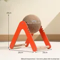 Wooden cat scratching ball with sisal rope and orange triangular frame, size 26x20x29cm - Orange Medium Ball