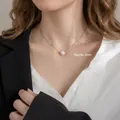 Elegant single 8mm pearl necklace with a minimalist silver chain on a professional model - SY318【8mm】-Single Pearl 8mm Silver Thin Chain Necklace