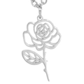 Minimalist silver hollowed-out rose flower pendant accessory in stainless steel - Steel Color Rose