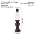 Vintage style large resin kerosene lamp model with a 31cm height and candle holder accessory - 22727 Large (Includes 1 Tea Wax)