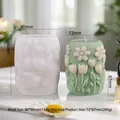 DIY silicone mold for flower relief candles with tulip pattern, size 80x96mm - Blooming Flower Column K ZL-818