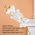 Elegant single white artificial butterfly orchid with 9 lifelike flowers for wedding decor - Simulation Butterfly Orchid 9 Heads Short / White