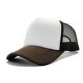 Brown and white mesh trucker hat with foam front panel for outdoor sun protection - One Size(56-58cm) / Upgraded Coffee