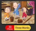 30-piece wooden puzzle for kids featuring Three Monks cartoon illustration - Three Monks